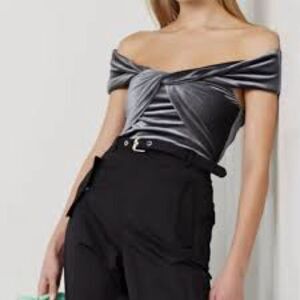 Alix Nyc Tops Alix Nyc Grove Twisted Velvet Bodysuit Small NWT